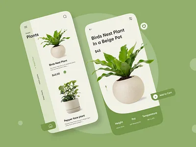 Indoor Plant Mobile App-UX/UI Design app design app designer design designer ecommerce app ecommerce design indoorplantapp landing page plantapp plantappdesign popular shot product design product designer tazrin trendy ui uiux uiux designer