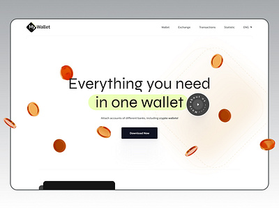 My Wallet website 3d app branding card colors crypto cryptowallet design figma graphic design illustration langing page photoshop promote the application typography ui ux wallet wallet app website