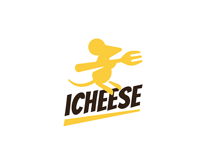 ICHEEEESE animal branding cafe logo fork mouse