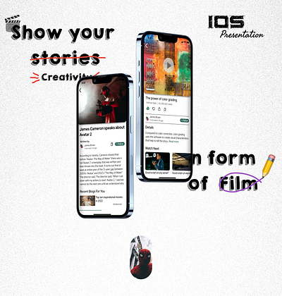 iOS Presentation - Filmmaking Educational platform appdesign branding course app design education filmmaking graphic design illustration photoshop ui