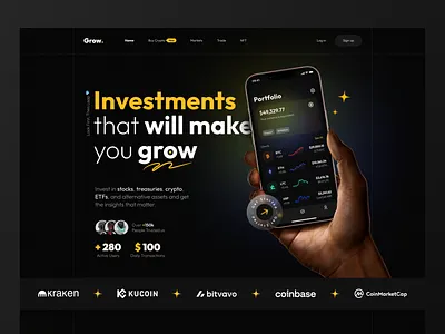 Crypto LandingPage crypto crypto currency currency dark dark mode design ecommerce landingpage nft trend ui ui design webdesign