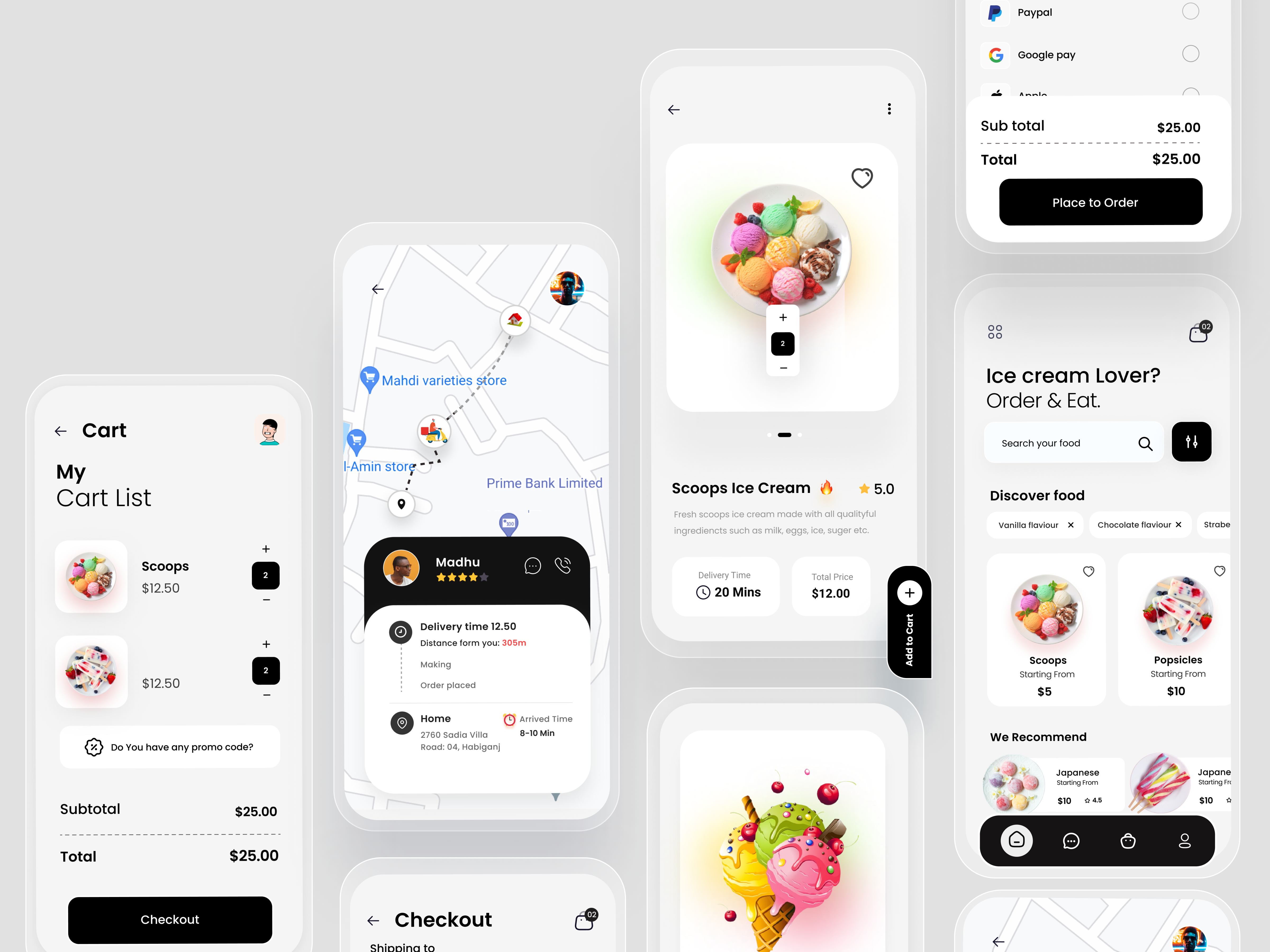 Example of Food Delivery App Design 