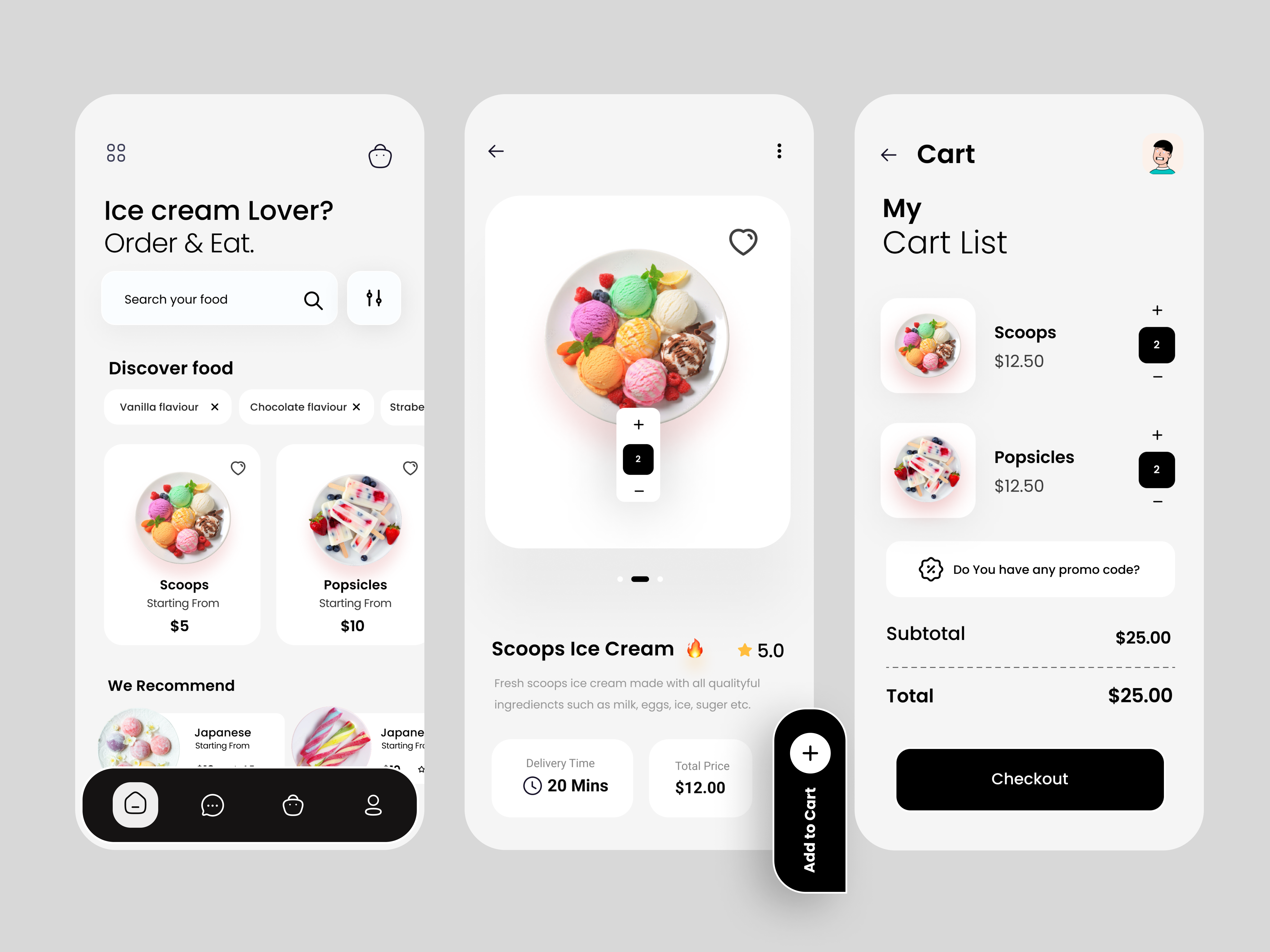 Example of Food Delivery App Design 