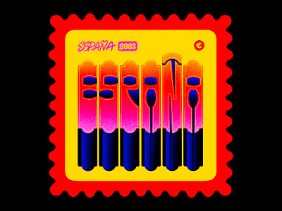 ESPAÑA — Stamp 3d branding design designer europe hand lettering illustration illustrator lettering logo procreate spain stamp travels type typography