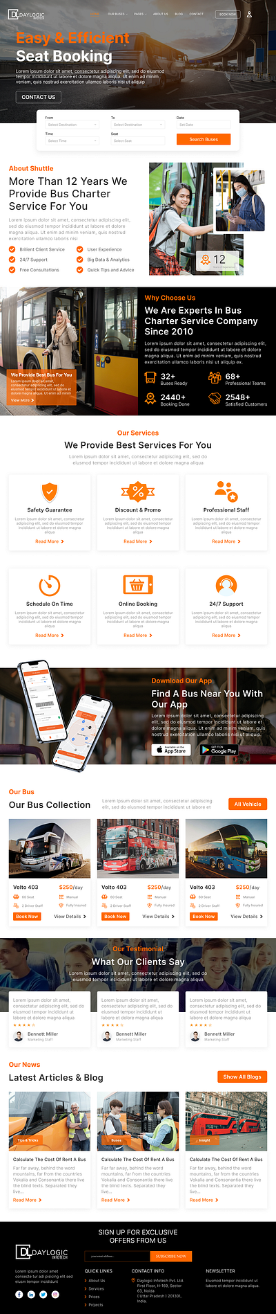 Bus booking bus booking landingpage template ui design ui idea