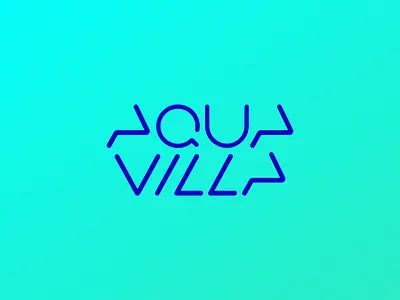 Aqua Villa aqua branding clear fit fitness health letter line logo logotype simple sport type villa water welness wordmark