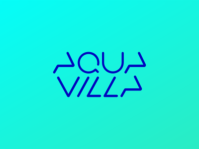 Aqua Villa aqua branding clear fit fitness health letter line logo logotype simple sport type villa water welness wordmark