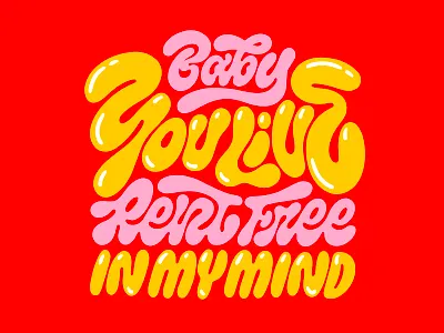 Rent Free, Babyyy branding carlos oliveras colom design designer doncarrrlos freelance hand lettering illustration lgbtq logo love pride procreate type typography