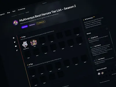 Big update cooking for tierlist.gg app concept design ui ux