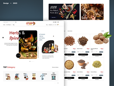 KitchenHut Spices web UI designweb design indian spices masala south africa spices ui user interface visualdesign website