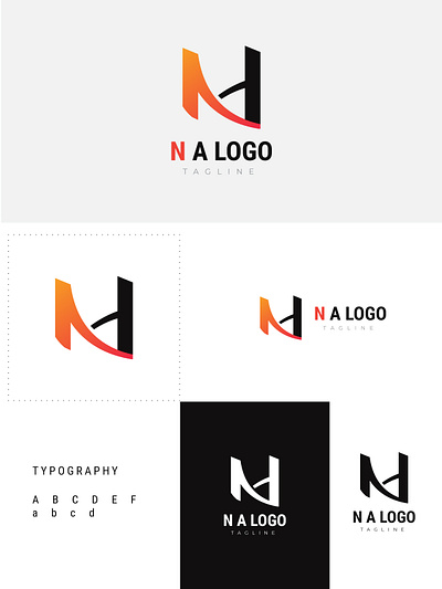 NA or AN logo vector design template, initial Alphabet letter font