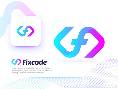 FixCode app logo design brand design brand identity branding design flat design graphic design illustration logo