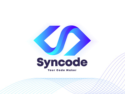 Syncode app logo design brand design brand identity branding design flat design graphic design illustration logo