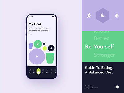 goals app balance bright clean design diet green healthcare minimal simple ui voit xandovoit