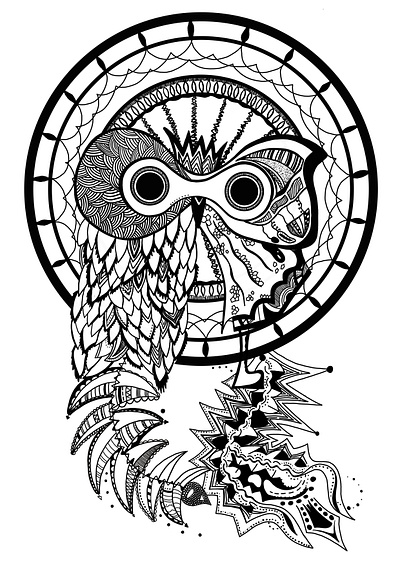 Dreaming owl artwork blackandwhite design digitalartwork digitaldrawing digitalillustration drawing graphics illustration procreate