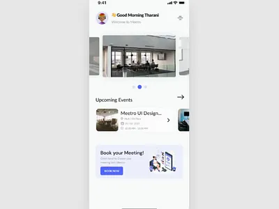 Meeting room booking app 3d animation app booking branding meeting halls meeting room booking mobile app rooms ui ui design ux vector