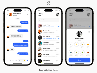 Advanced Messenger Application app application design graphic design messenger mobile mobile design reza ghaemi ui ux