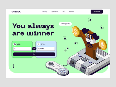 CryptoEX home page interaction action best web design crypto cryptochange design home page home page design illustration interaction landing landing page landing page design motion motion design mvp ui ux web design website website design
