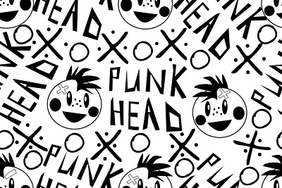 happy punk heads art concept cover culture design digital font illustration logo music pattern poster print punk vector web