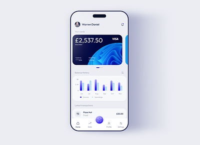 Mobile banking app concept banking banking app card debit card mobile app ui design