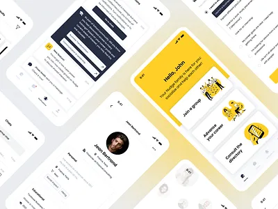 Mobile app for alumni network alumnies branding mobile mobile app network ui ux white label