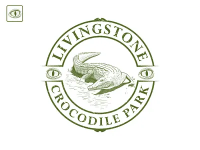 Livingstone animal logo animals classic crocodile crocodile logo emblem emblem logo graphic design handdrawn handdrawn logo illustration illustration art logo logo designer logos vector vintage vintagedesign vintagelogo