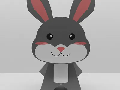 Chibi Bunny Papercraft 3d 3d papercraft animal blender chibi design illustration papercraft vector