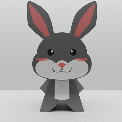 Chibi Bunny Papercraft 3d 3d papercraft animal blender chibi design illustration papercraft vector