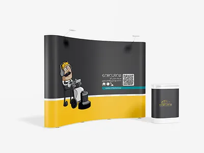 pop up - Brand advertising stand character design mascot popup