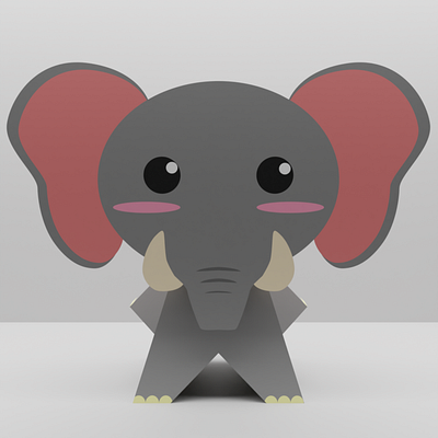 Chibi Elephant Papercraft 3d 3d papercraft animal blender chibi design diy illustration papercraft vector