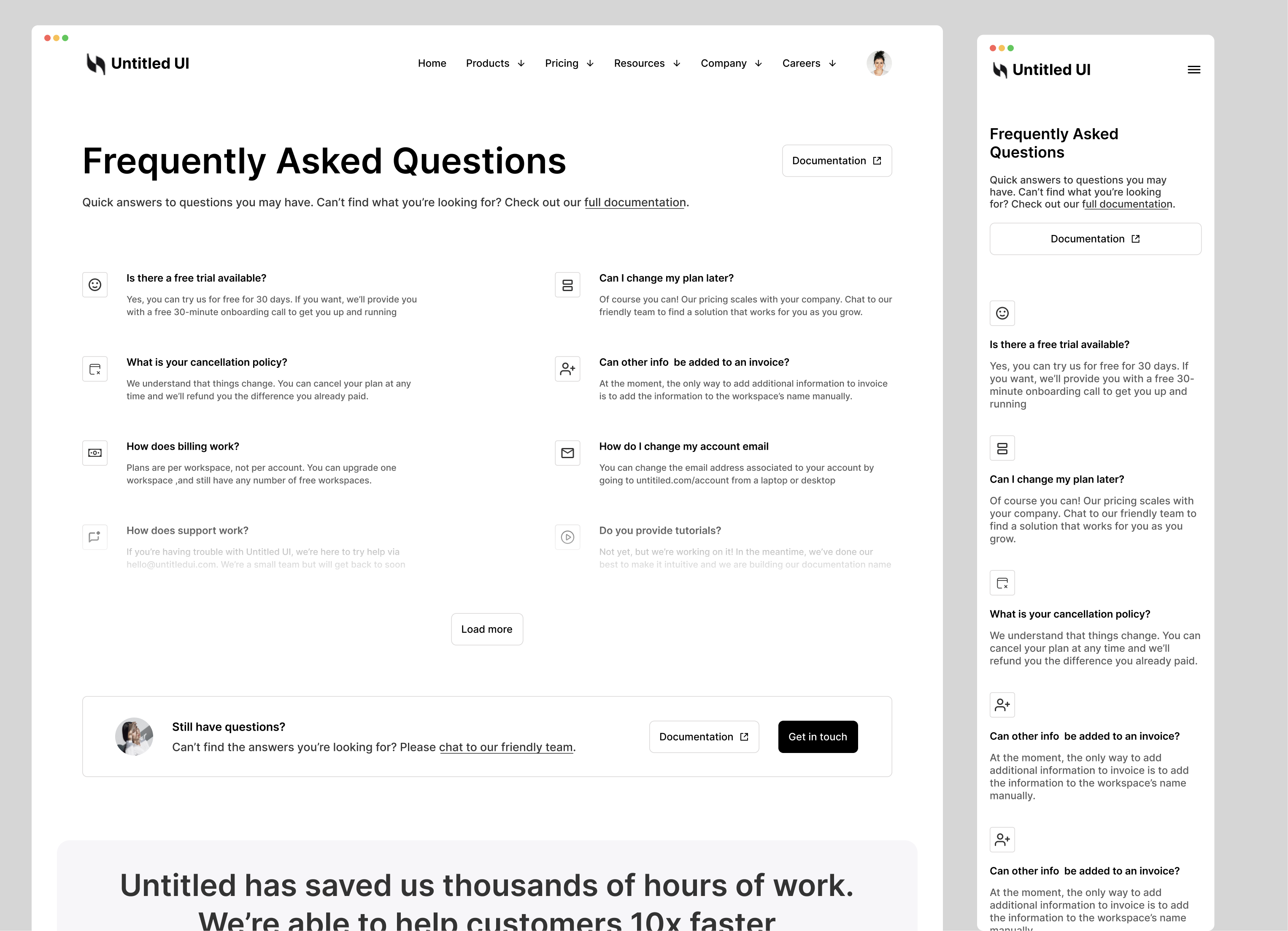 FAQ from untitled UI dashboard design figma productdesign research ui untitledui ux