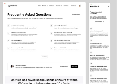 FAQ from untitled UI dashboard design figma productdesign research ui untitledui ux