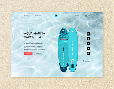 Aqua Marina Product Page Concept design icons ui ux