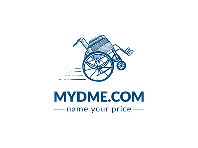 MYDME 2 branding conceptlogo fun logo graphic design handdrawn handdrawn logo illustration illustrativelogo inkstyle logo logo logonew logos onlineretail penandink vector vintage vintage design vintage logo wheelchair