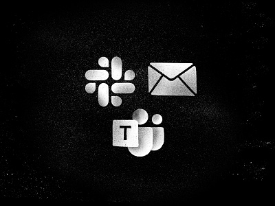 Communication Channels black and white channel communication email illustration message messenger microsoft microsoft teams shading slack teams teamwork texture