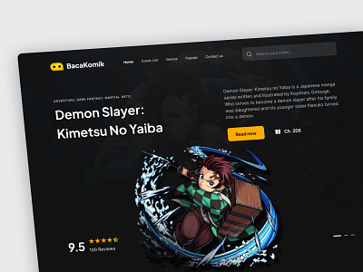 Baca Komik - Manga Hero Section 📖 anime animeart art cartoon clean comic comic book comics design illustration japan landing page manga mangaart minimalist ui web website website design websites