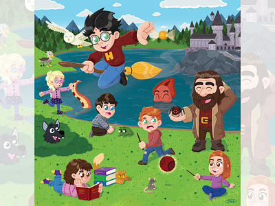 Harry Potter fan art character childrens cute harry potter illustration kids lit