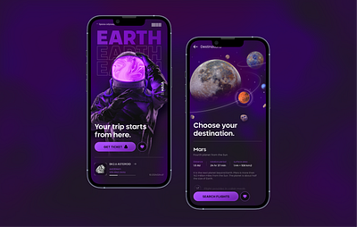 Space Travel App Concept app graphic design ui uiux ux design