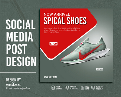 Shoes social media post design advertising air banner branding design facebook instagram media nike post shoe shoes social