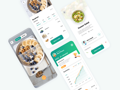 Diet and Food Tracker App Design calorie tracker diet food tracker application food tracker foodylife app habits app healthy eating app healthy lifestyle app meal planner nutrition management app nutrition tracker app