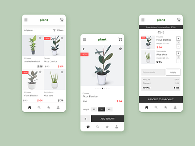 Plant Store App Concept design icons ui ux