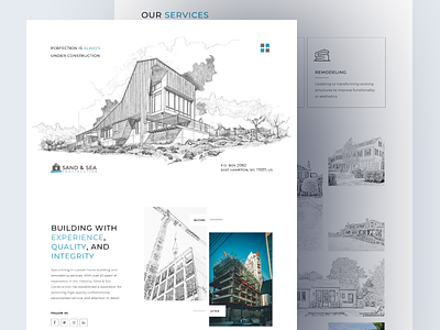 Sand & Sea Construction construction design figma flat illustration landing page mono sketch ui ux web website