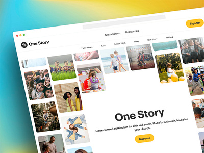 One Story case study client work collage ui web design website website design