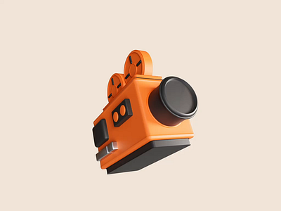 Camera 3d 3d model ai animation c4d camera camera model creative design illustration logo loop model motion art octane orange ui ux video website