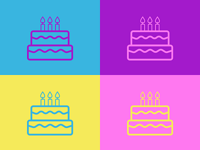 Happy Birthday to My Wife birthday cake celebration color design flat graphic design illustration minimal palette sketch