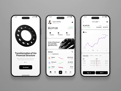 Crypto App Animation Concept animation bitcon blockchain crypto crypto app crypto currency crypto trading crypto wallet cryptocurrency ethereum exchange finance financial app mobile mobile app mobile design mobile ui nft solana trading