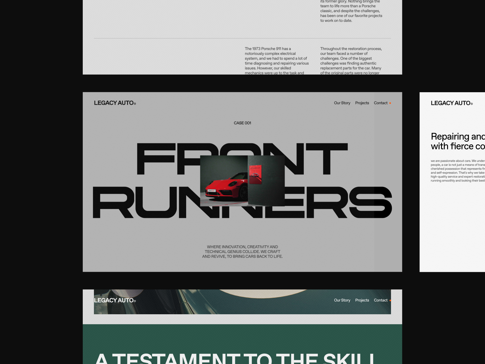 Legacy Auto Exploration after effects branding design exploration figma layout mobile mobile design typography ui ux uxui web web design
