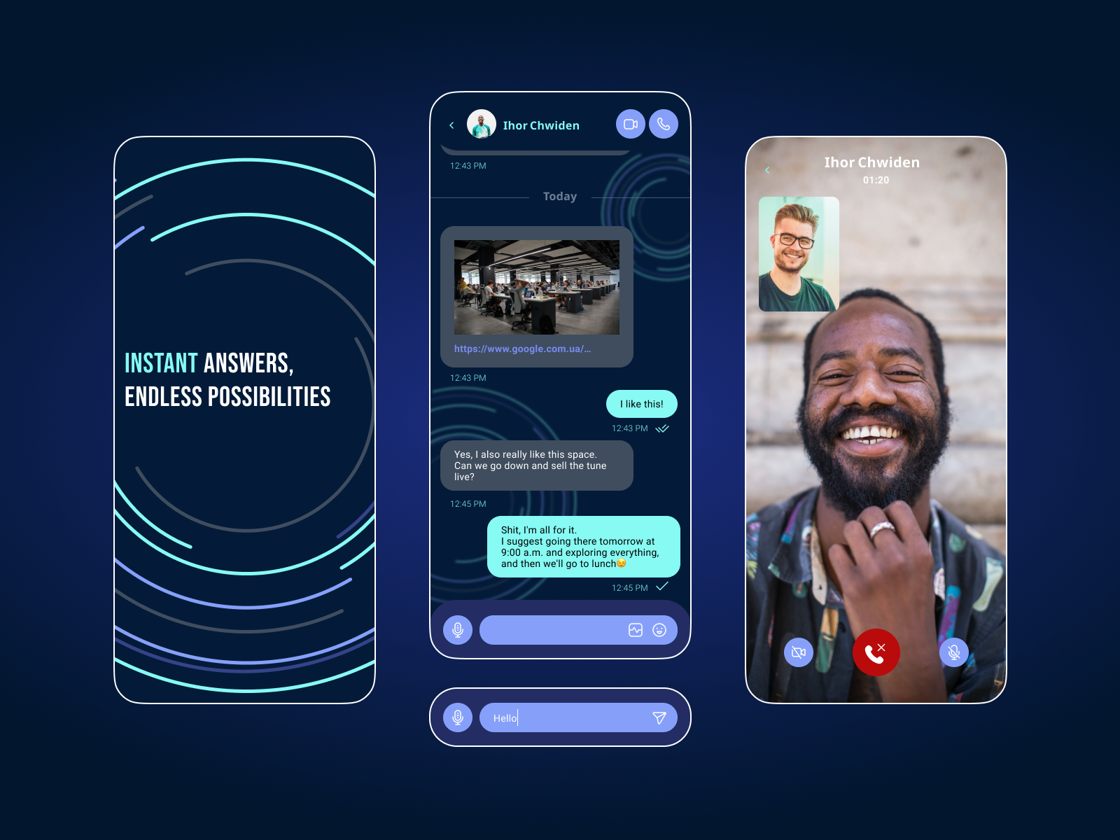 UI/UX chat app by Аnastasiia on Dribbble