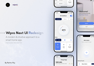 Wipro's Smart Home app UI redesign app design figma redesign smart home app typography ui uiux user interface ux visual design
