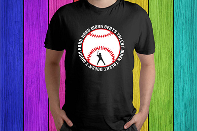 Hard Work Baseball T-Shirt Design. baseball logo baseball t shirt baseball t shirt design hard hard work baseball t shirt t shirt design work